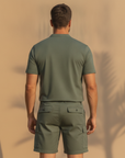 Completo Coordinato Uomo Camicia e Pantaloncini Cargo - vista posteriore