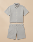 Completo Coordinato Uomo Camicia Oxford e Bermuda - Grigio