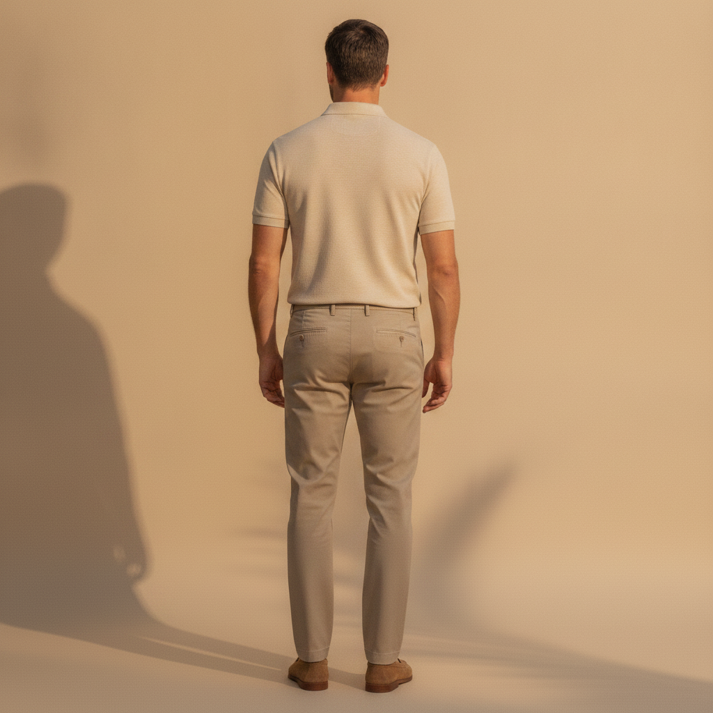 Polo Uomo in Cotone Biologico – Scelta Sostenibile e Morbida - vista posteriore