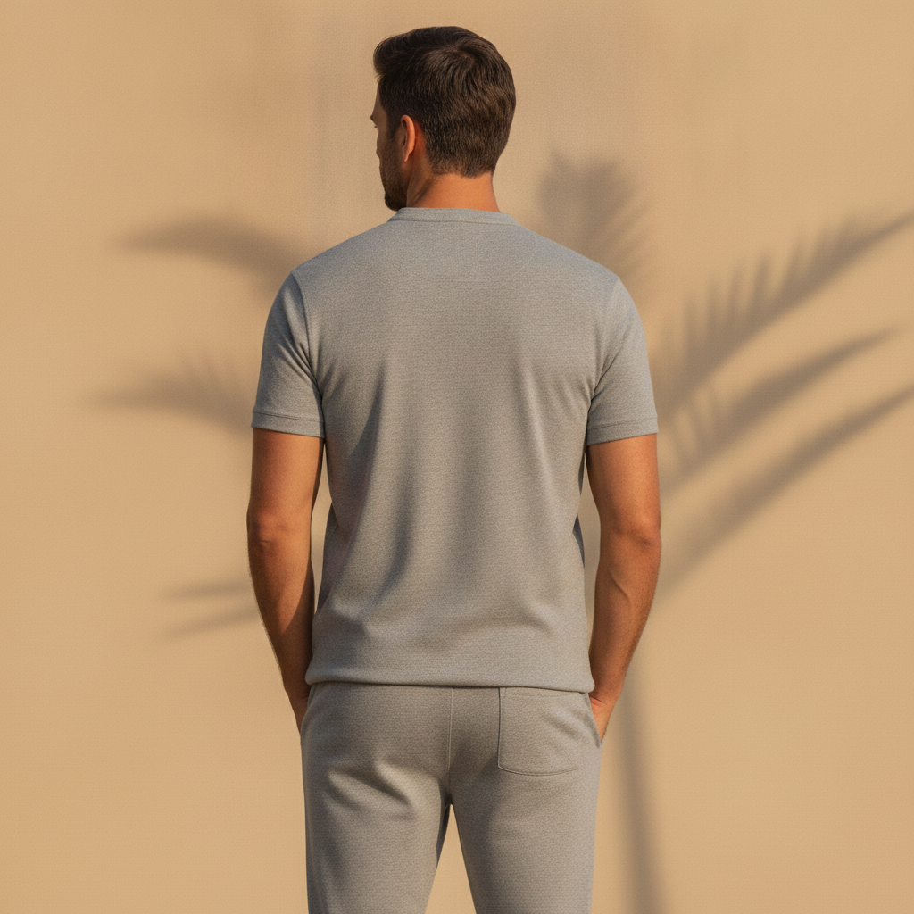 Completo Coordinato Uomo Camicia e Jogger Leggero - vista posteriore