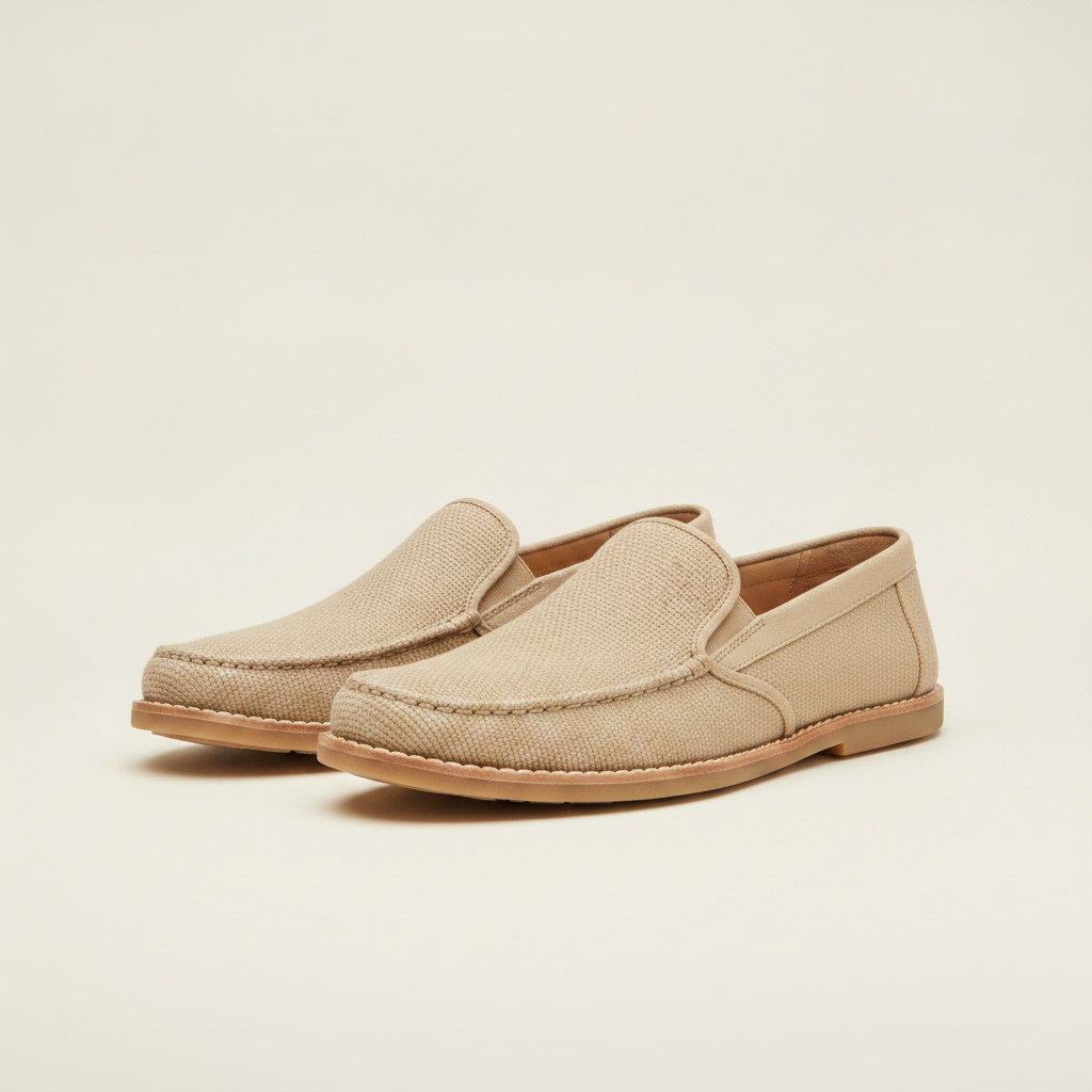 Mocassini Uomo in Tela Estivi – Leggeri e Traspiranti - Beige