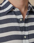Camicia Uomo in Misto Lino a Righe – Stile Mediterraneo Fresco - dettaglio