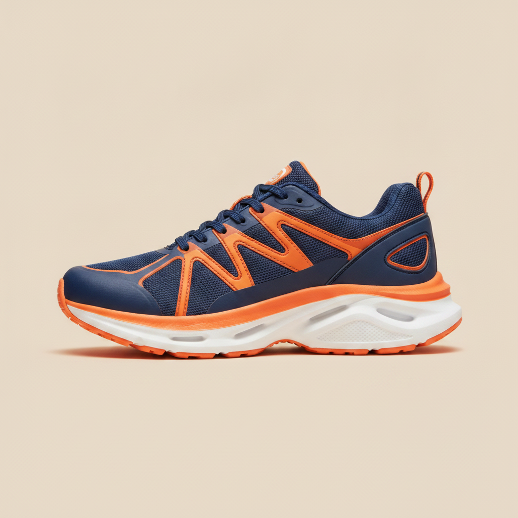 Sneakers Uomo Corsa Ammortizzate – Sostegno e Reattività Sport - Blu e Arancio