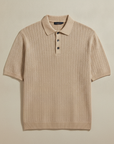 Polo Uomo in Maglia Spigata Testurizzata – Effetto Elegante - Sabbia