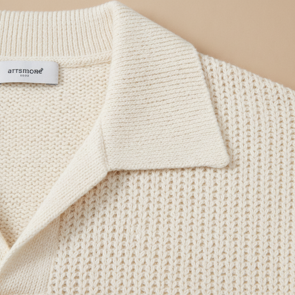 Completo Coordinato Uomo in Maglia Crochet e Pantaloncini - dettaglio