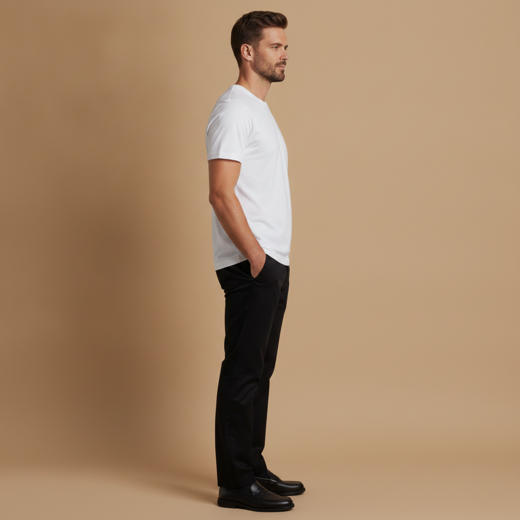 T-shirt Uomo in Cotone Pima Premium – Morbidezza Setosa di Lusso - vista laterale
