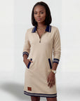Vestito Mini Sportivo Donna con Collo con Zip – Maniche Lunghe | Misto Cotone