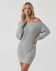 Abito maglione donna maglia strutturata – Abito mini spalle scoperte