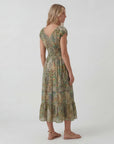 Abito lungo donna in tessuto leggero, scollo a V — vista 10