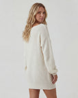 Abito maglione donna maglia strutturata – Abito mini spalle scoperte
