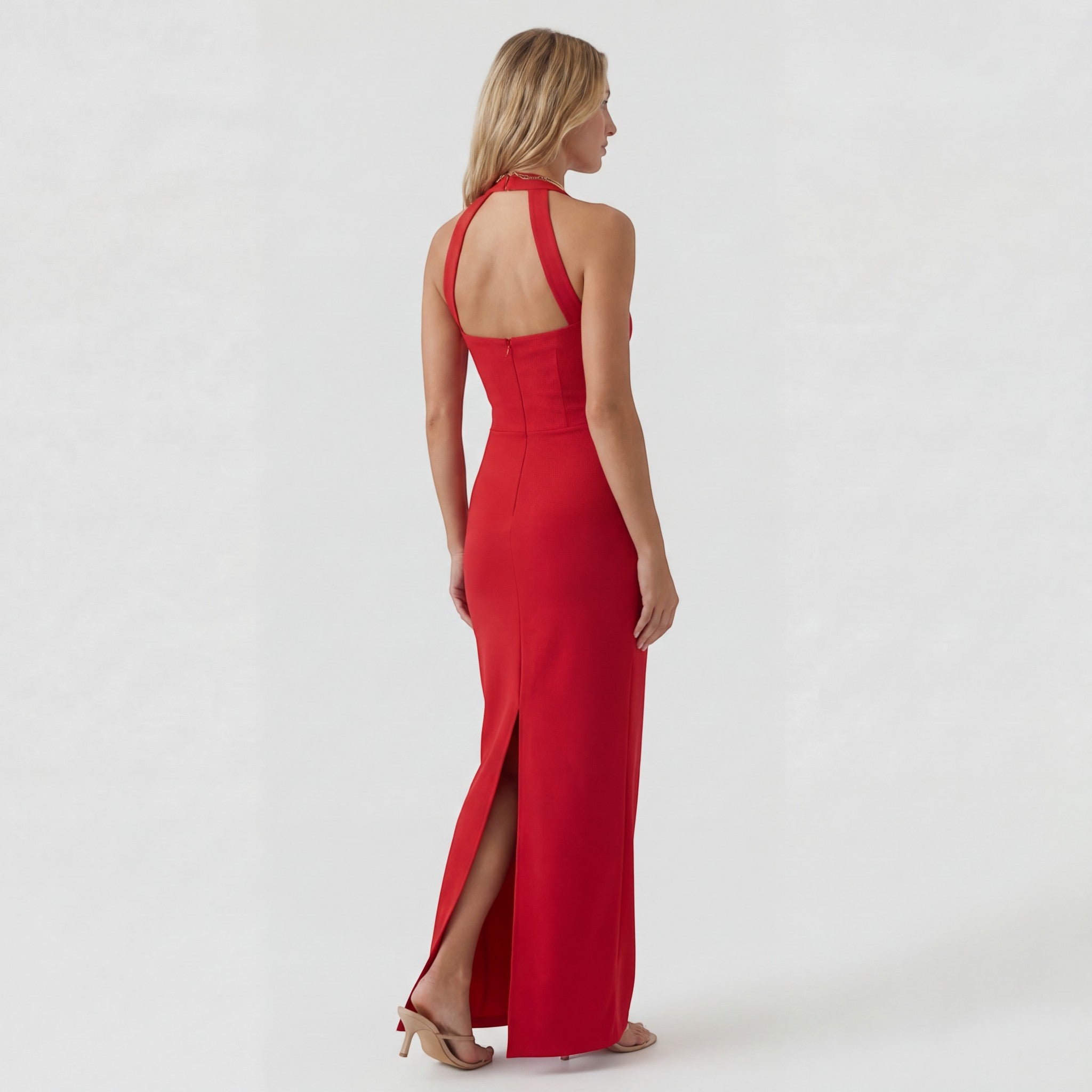Abito lungo donna in maglia, aderente — vista 6