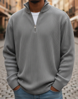 Maglione Uomo Collo Alto Zip in Maglia