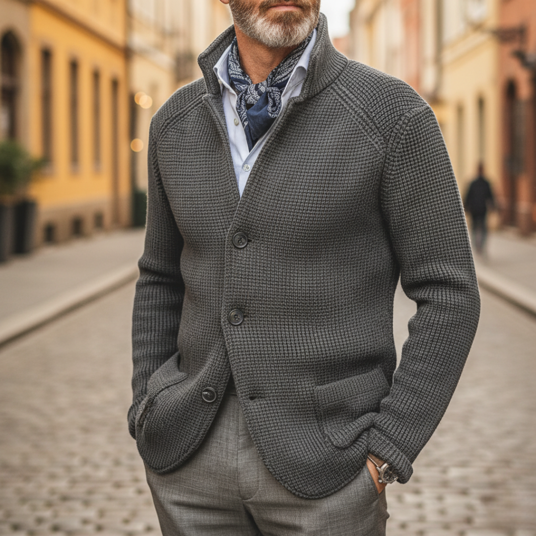 Cardigan da Uomo in Cotone Invernale con Bottoni