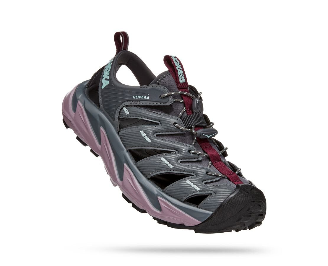 Hoka Hopara Sandali Outdoor Grigio Roccia Viola Sambuco Donna - 2