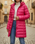 Piumino Lungo Donna Invernale con Cappuccio