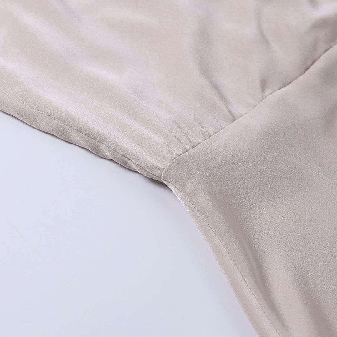 Abito lungo donna in tessuto leggero, scollo a V — vista 15