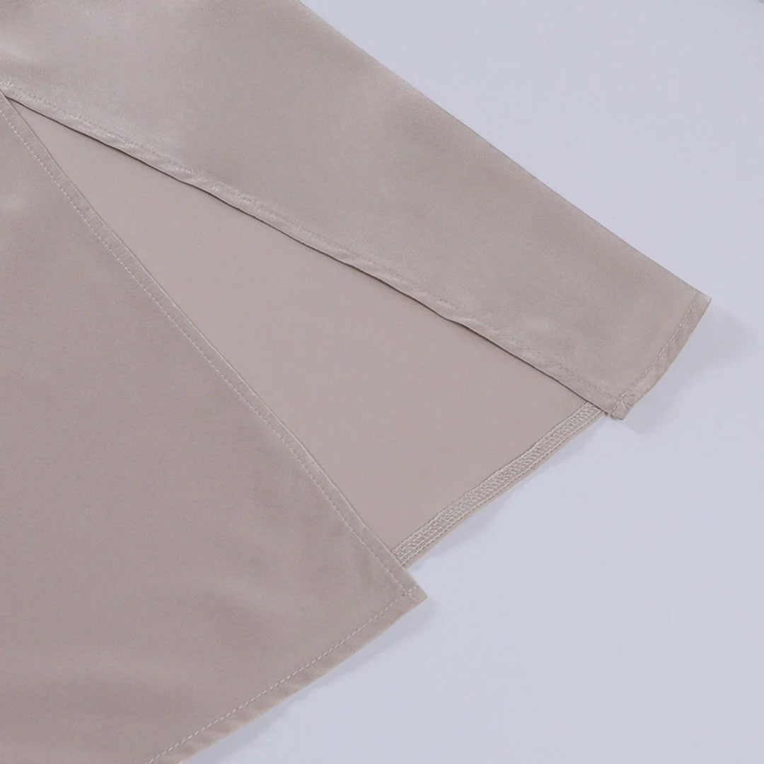 Abito lungo donna in tessuto leggero, scollo a V — vista 17