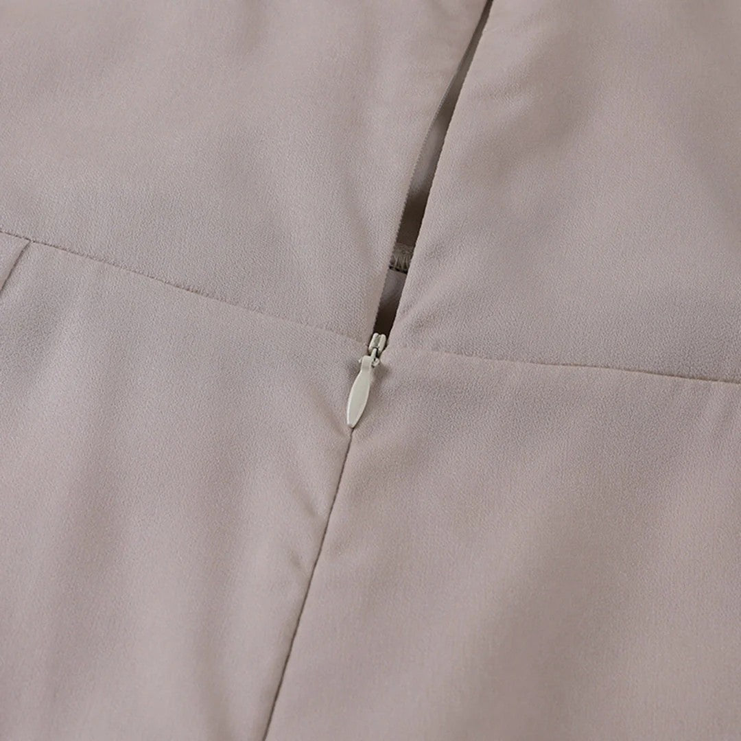 Abito lungo donna in tessuto leggero, scollo a V — vista 18