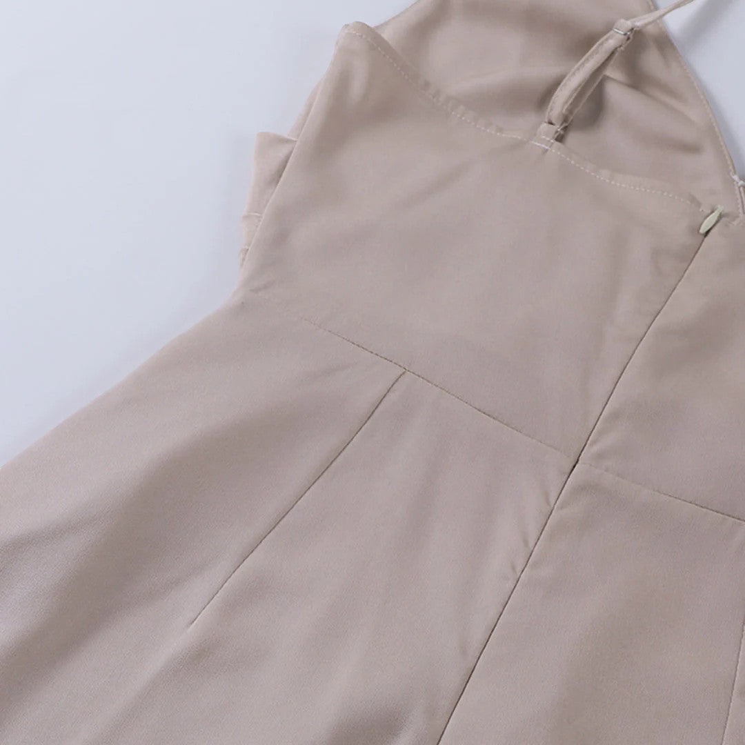 Abito lungo donna in tessuto leggero, scollo a V — vista 19