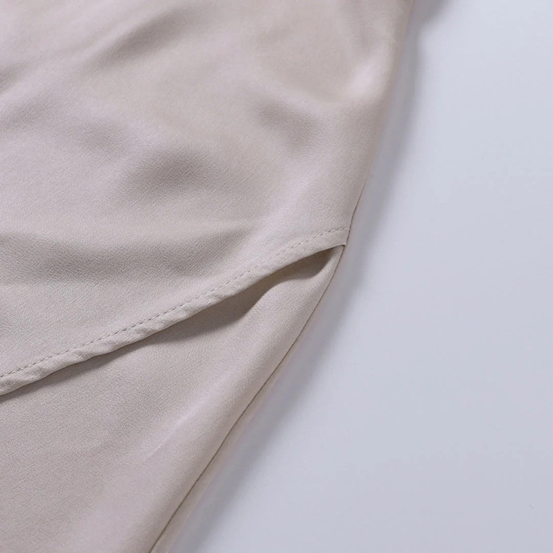 Abito lungo donna in tessuto leggero, scollo a V — vista 13