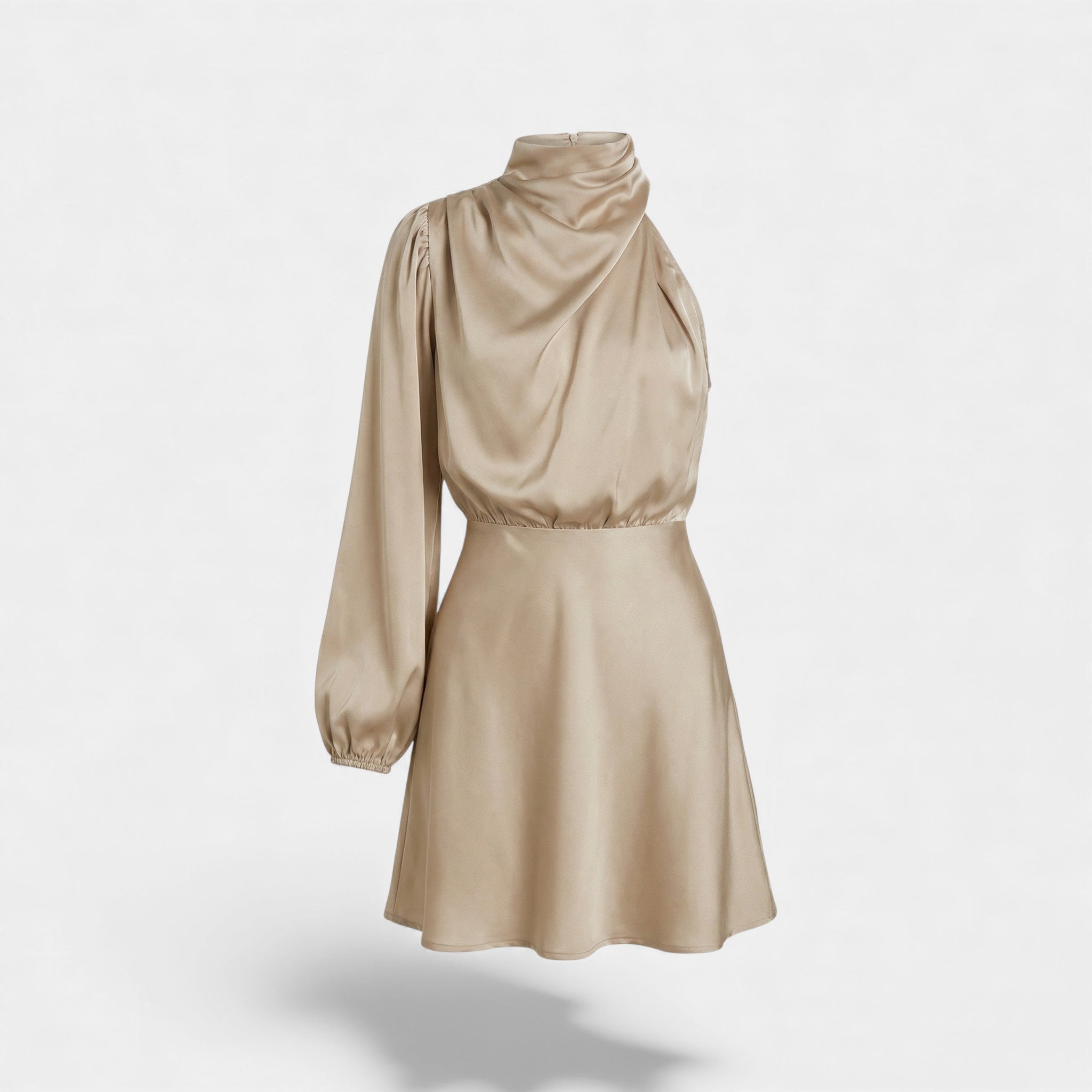 Vestito asimmetrico in raso per donna – Taglio asimmetrico