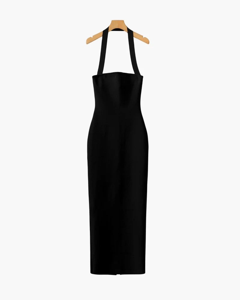 Abito lungo donna in maglia, aderente — vista 4