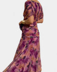 Abito lungo donna in chiffon, scollo a V — vista 9