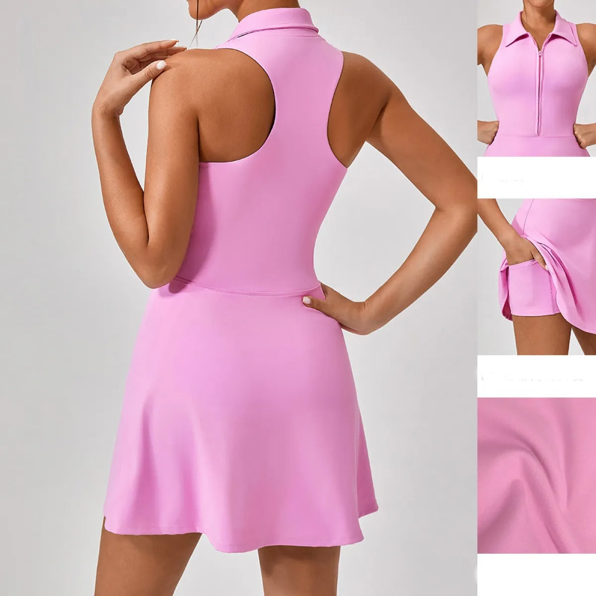 Vestito donna con colletto a polo – Chiusura con zip senza maniche