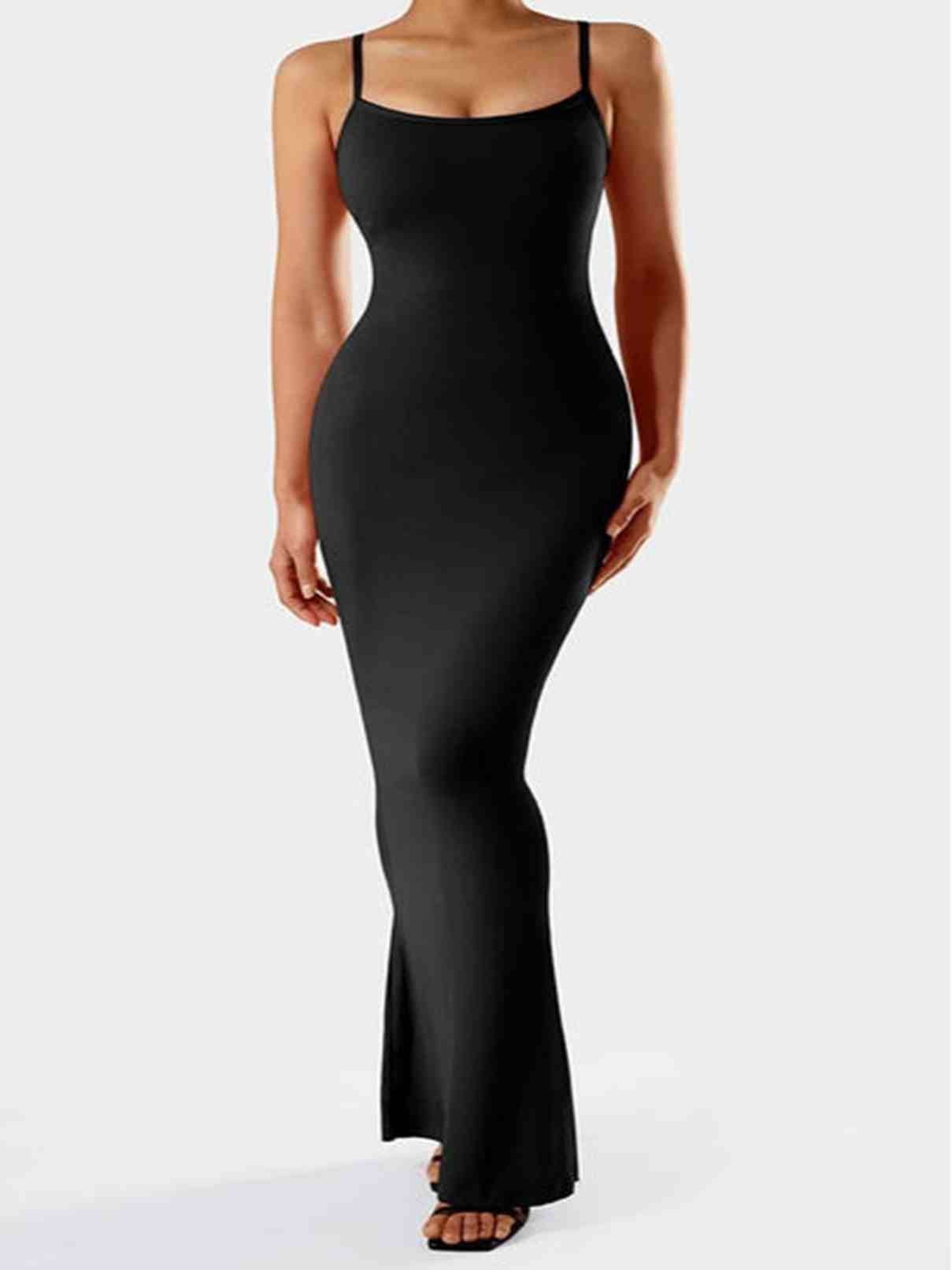 Abito lungo donna in tessuto leggero, aderente