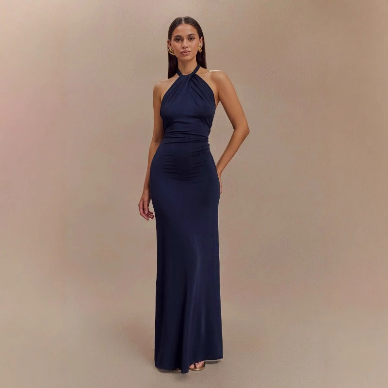 Abito lungo donna in tessuto leggero, aderente — vista 10