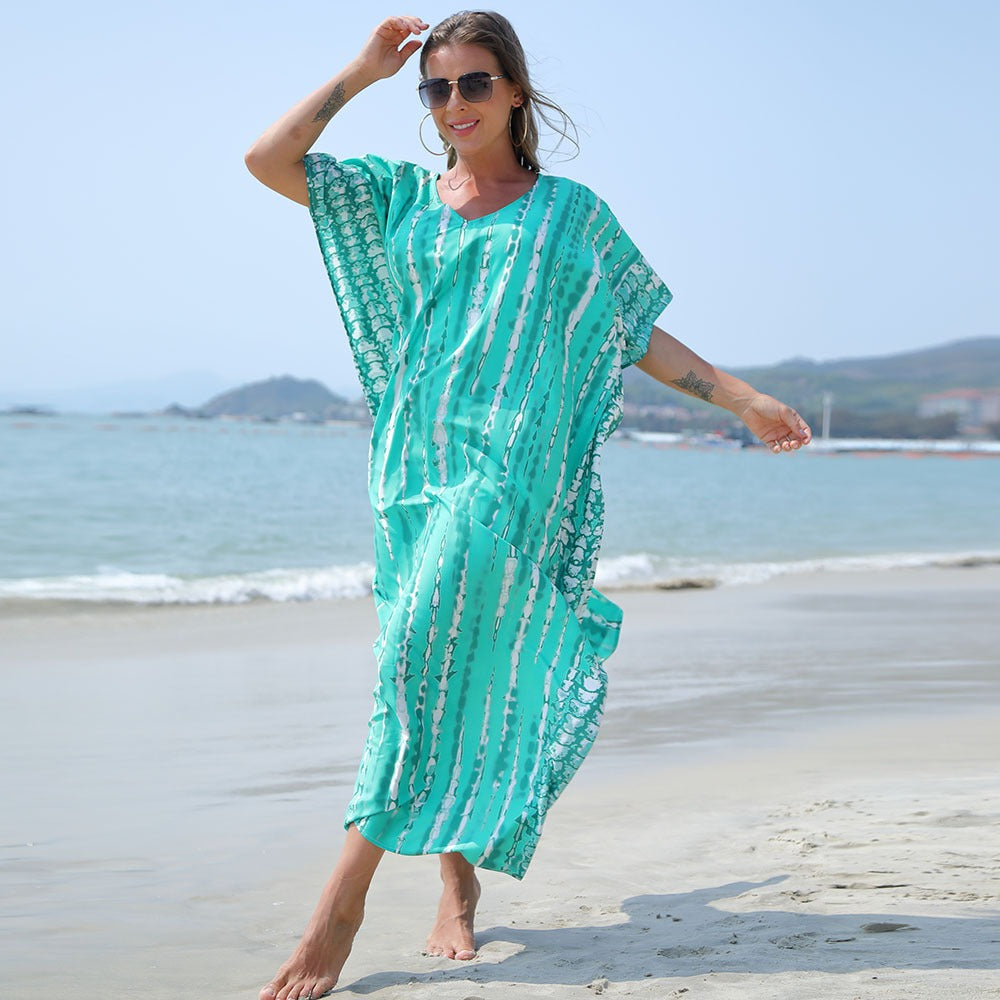 Abito lungo donna in maglia, a righe — vista 5