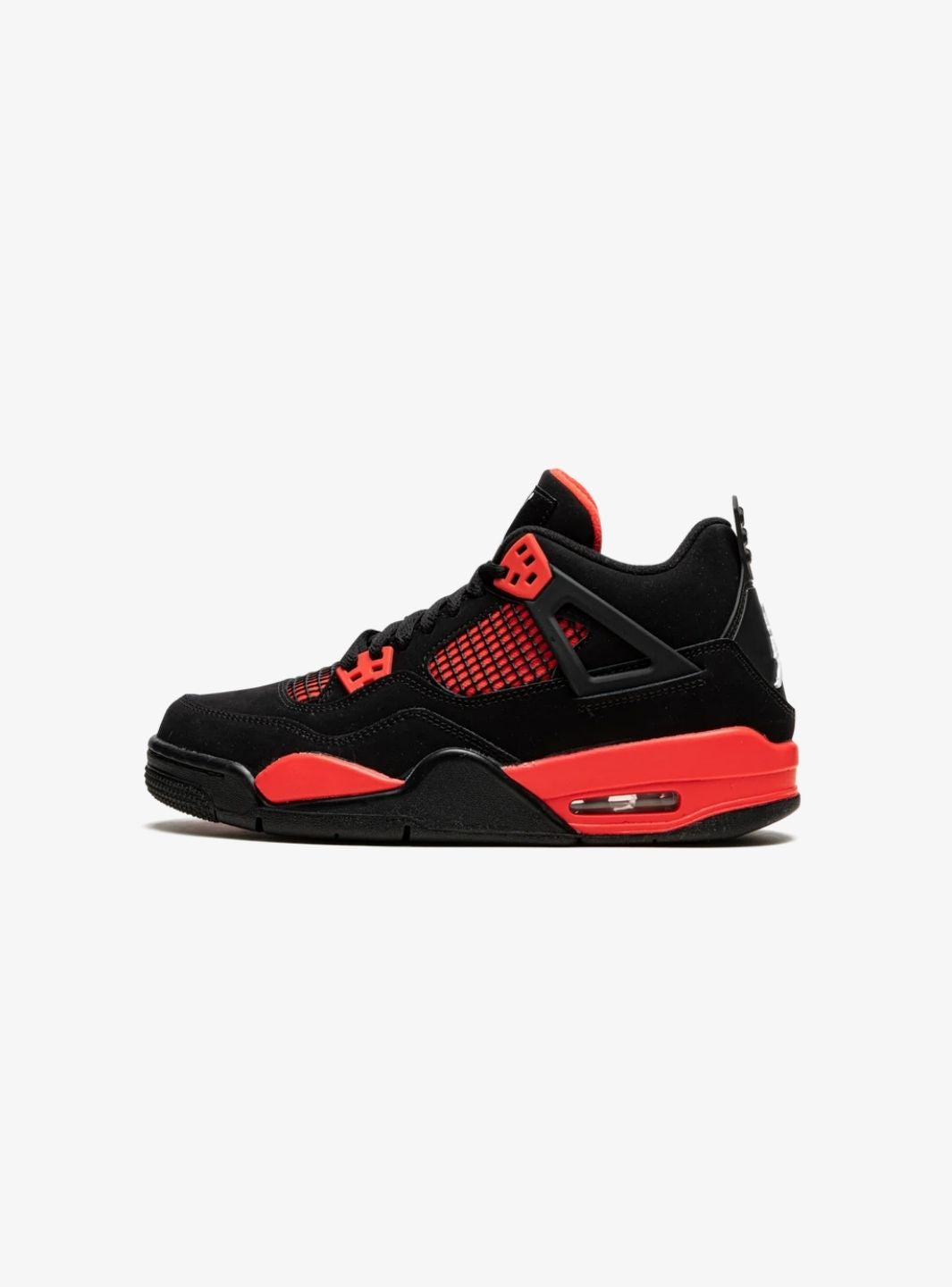 Nike Air Jordan 4 Retro Red Thunder sneakers alte in nero rosso - vista laterale