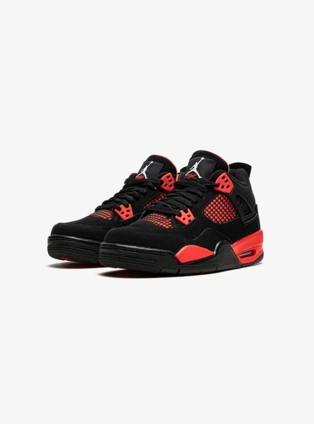 Nike Air Jordan 4 Retro Red Thunder sneakers alte in nero rosso - vista frontale