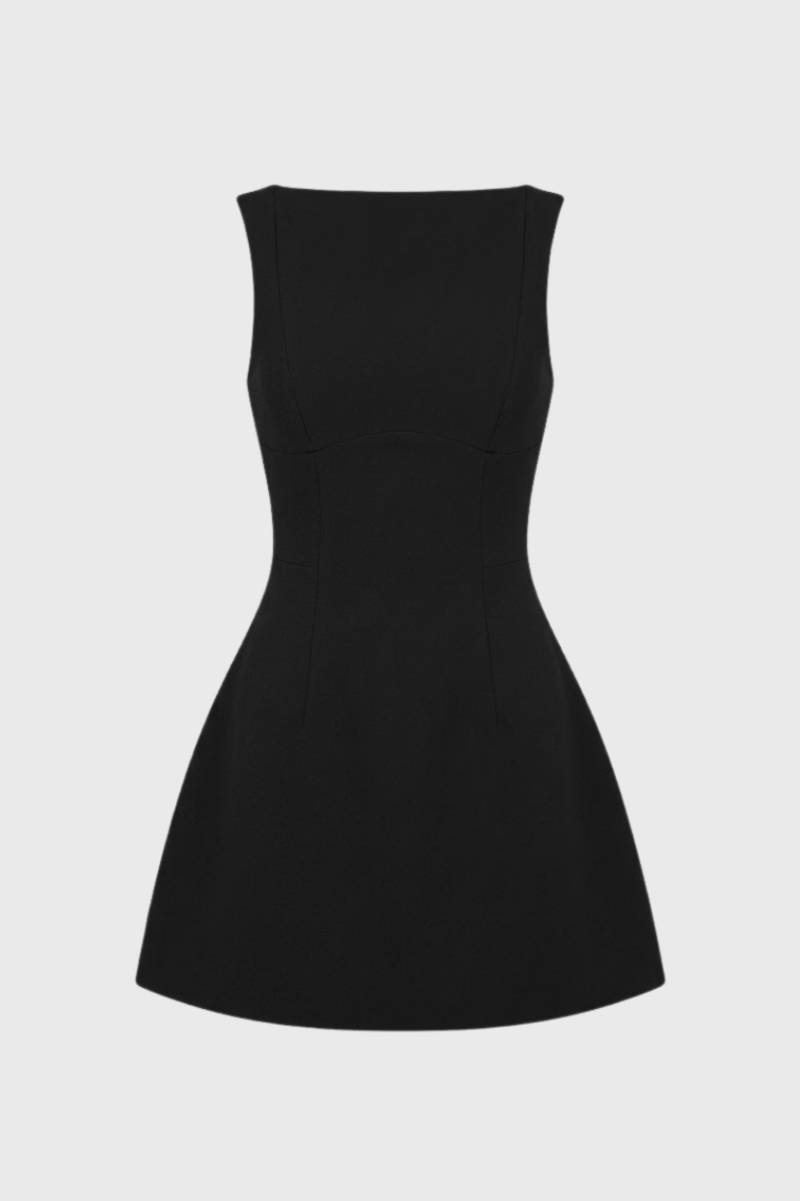 Mini abito da donna senza maniche con schiena scoperta – taglio aderente elegante