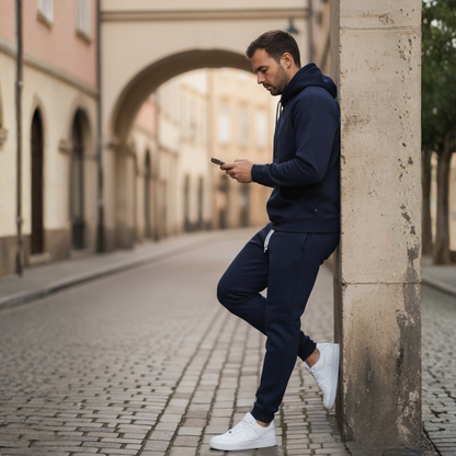 Tuta Uomo Felpato Casual con Cappuccio