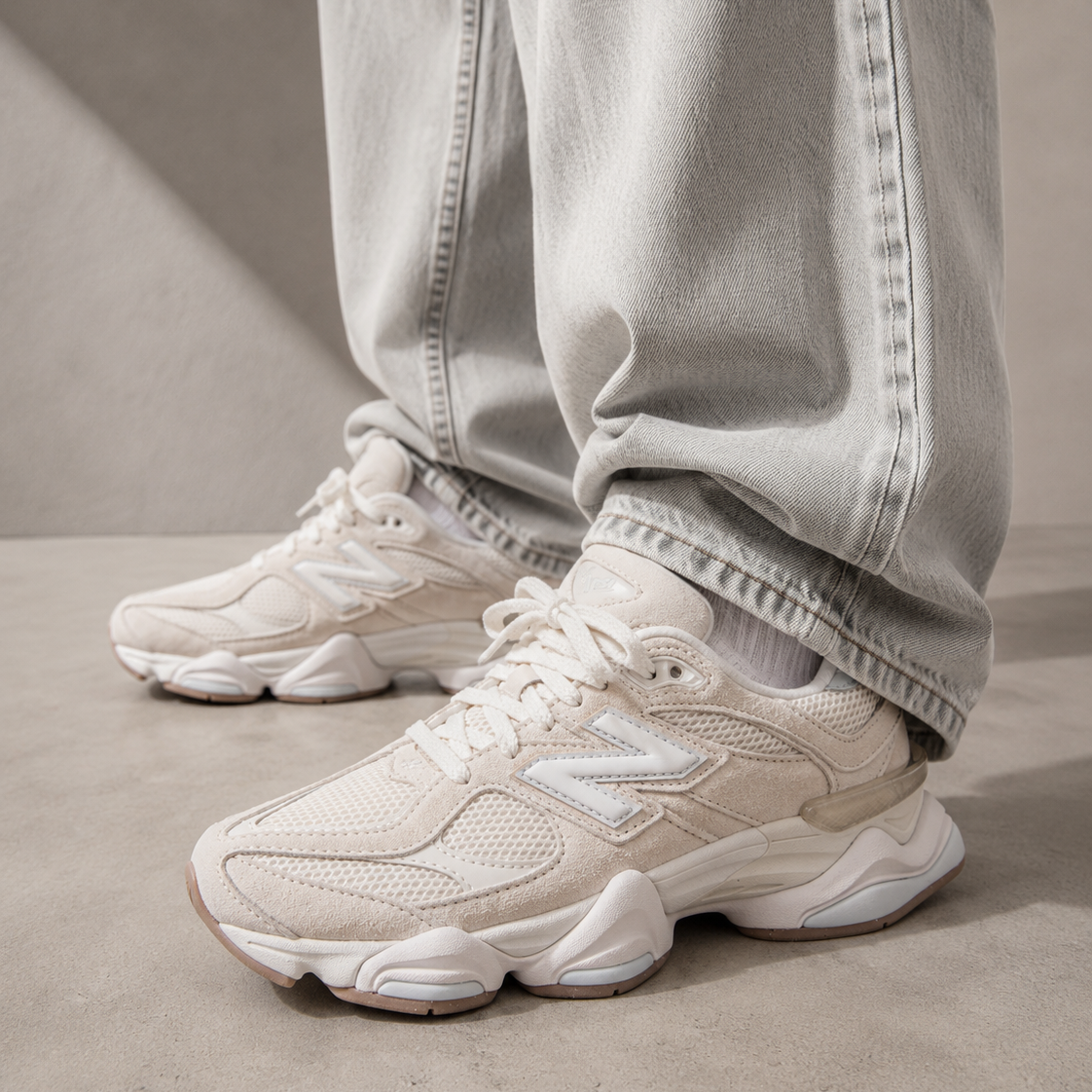 New Balance 9060 Bisque Frosted Glass Beige Bianco Uomo Donna - 7