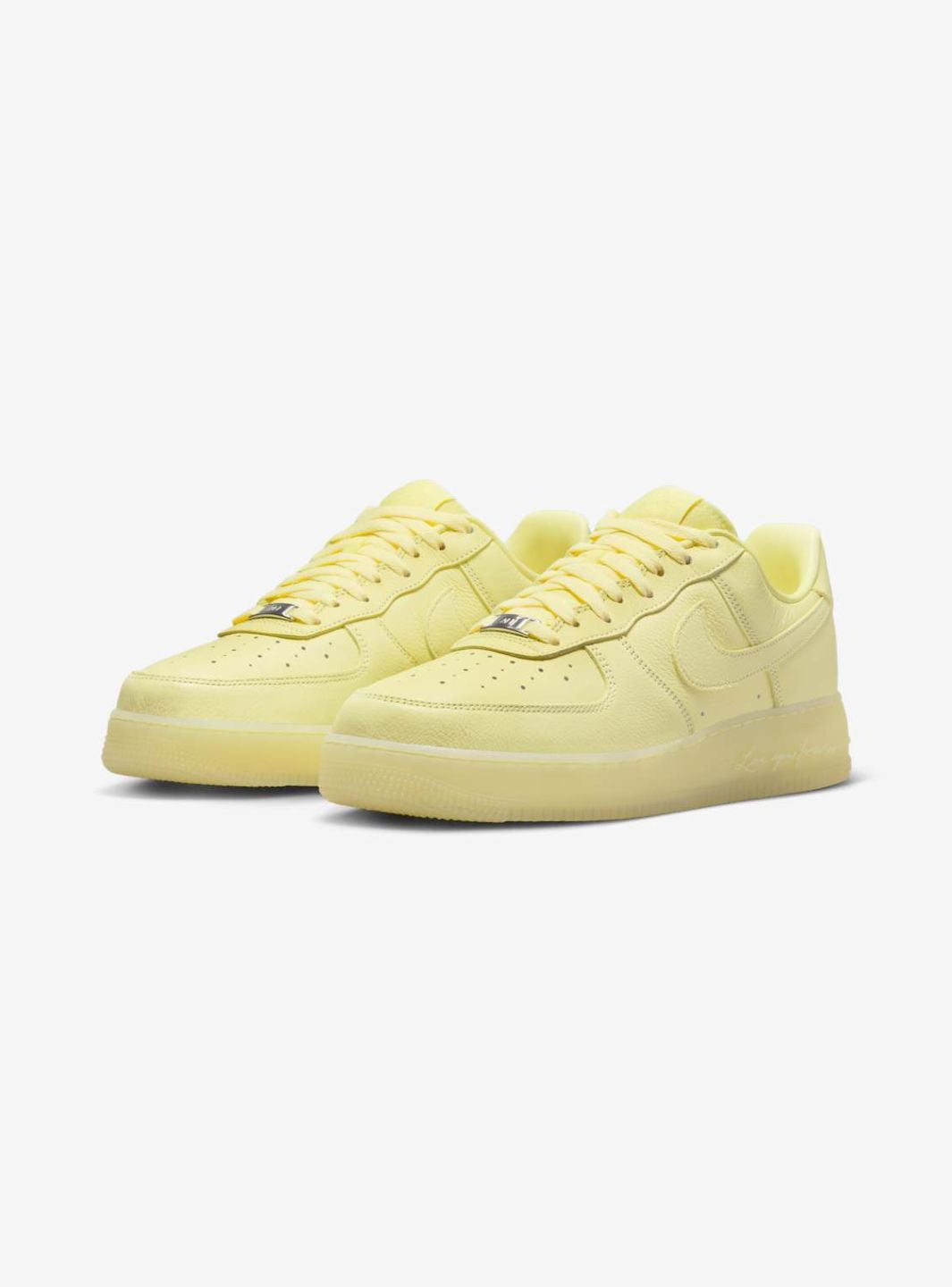 Nike Air Force 1 Low Drake NOCTA Certified Lover Boy Citron Tint sneakers basse uomo e donna pelle giallo, vista frontale