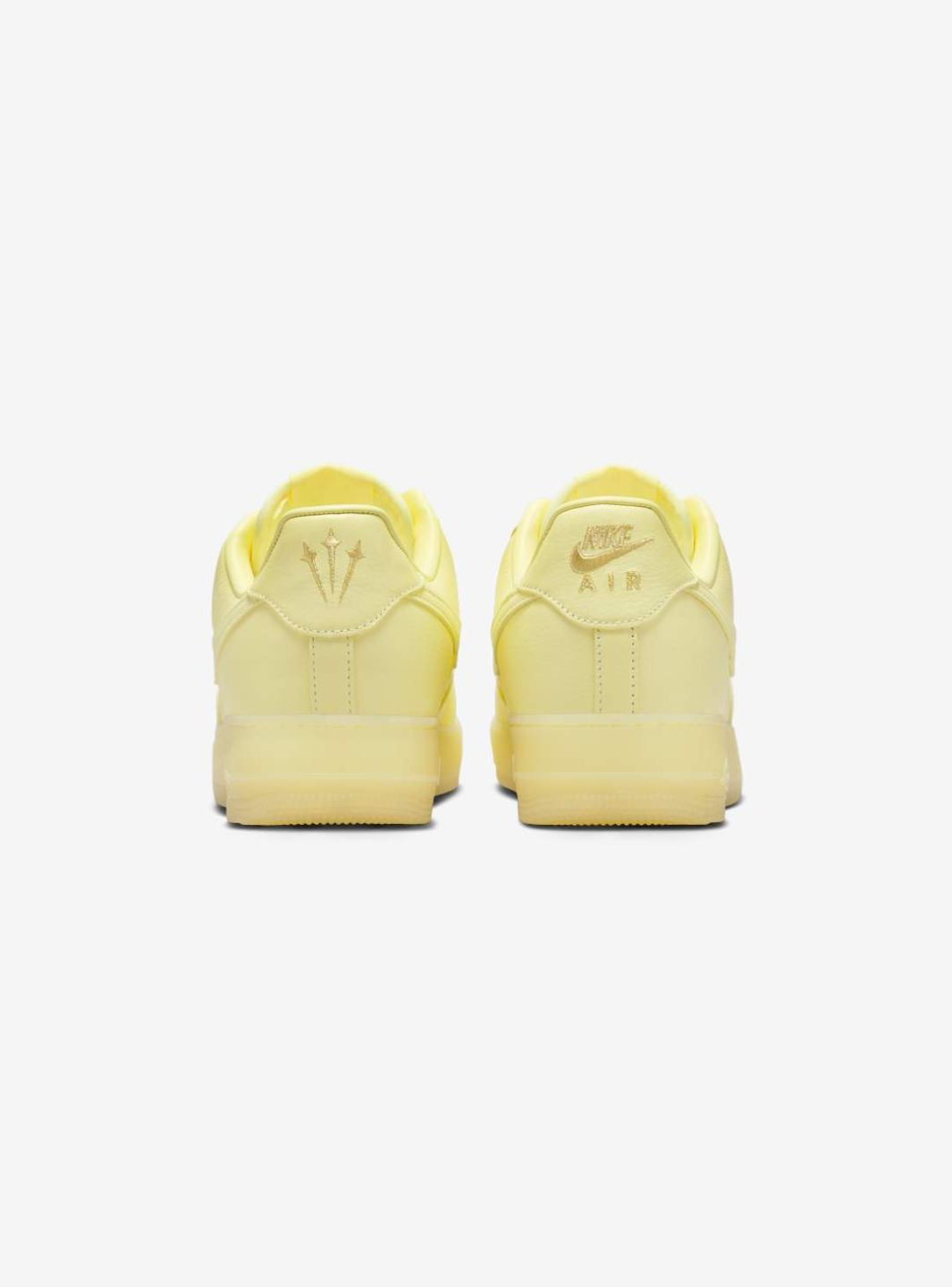 Nike Air Force 1 Low Drake NOCTA Certified Lover Boy Citron Tint sneakers basse uomo e donna pelle giallo, vista dall'alto