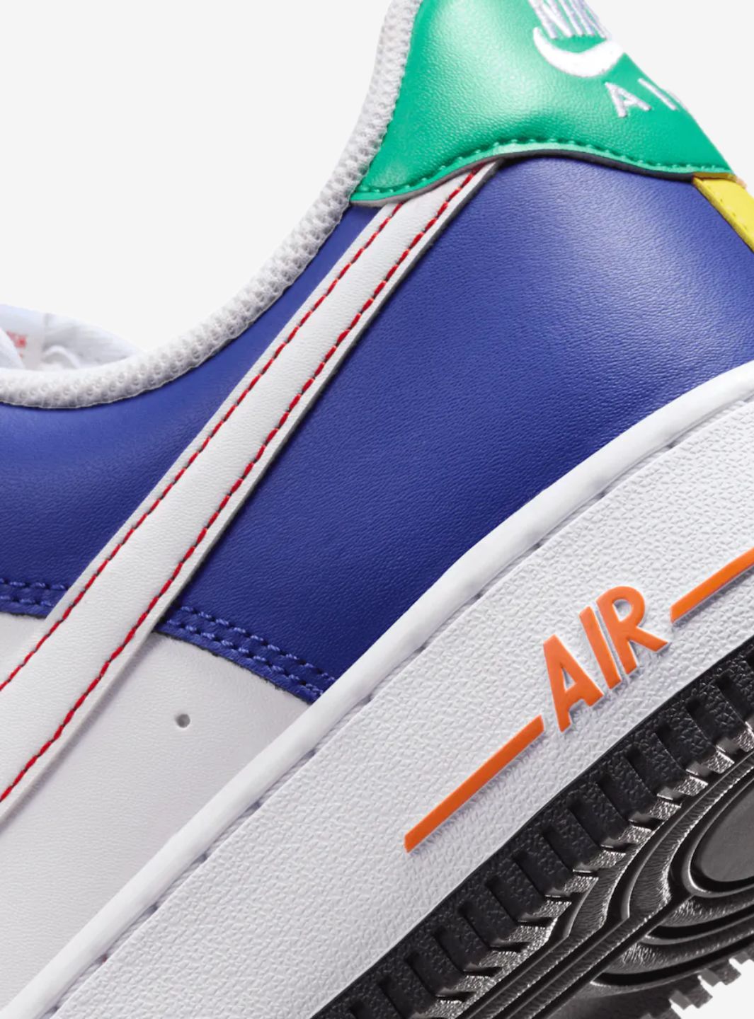Nike Air Force 1 Low Rubik's Cube sneakers basse uomo e donna pelle multicolore, vista posteriore