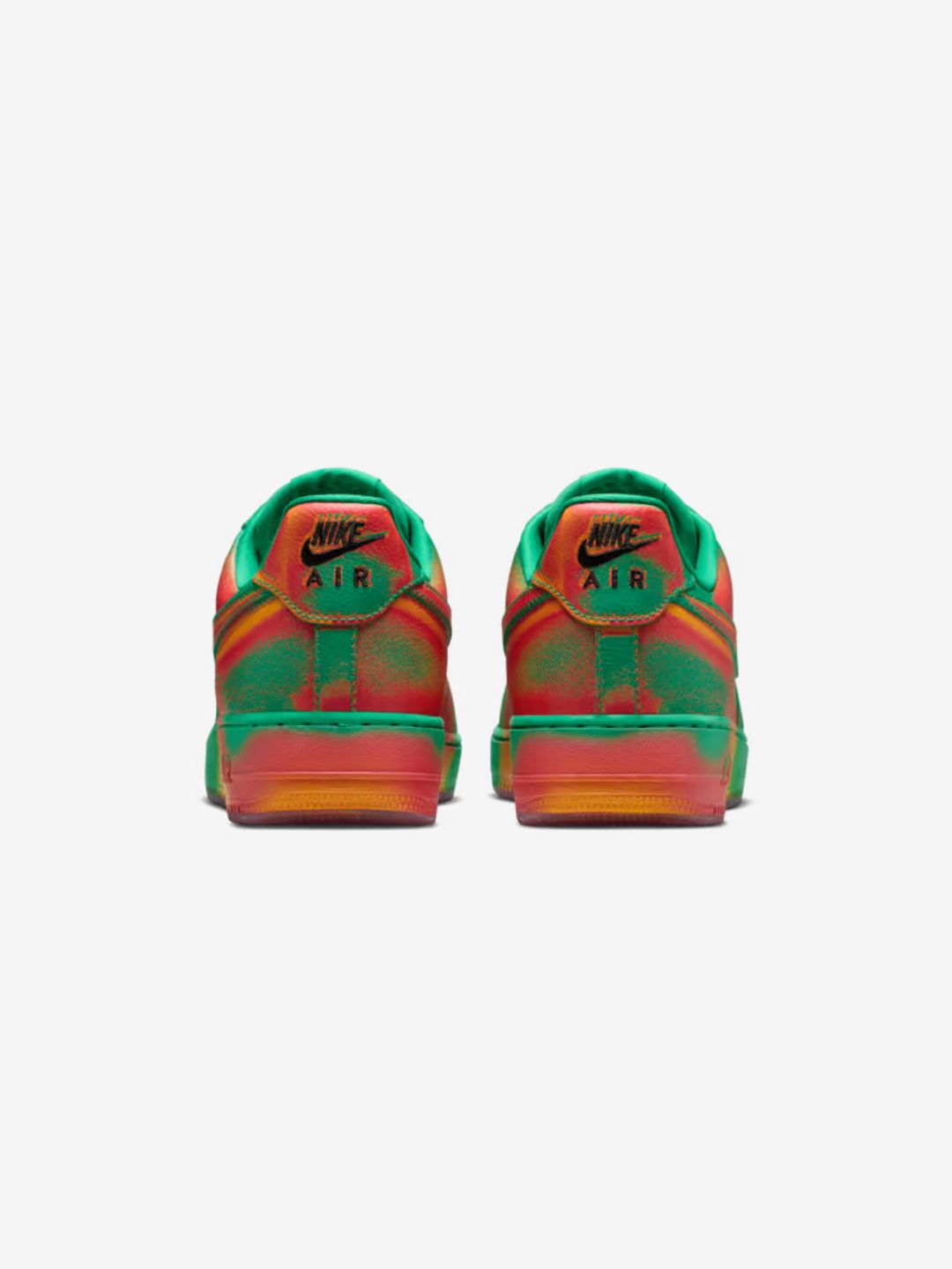 Nike Air Force 1 Low Stadium Green Crimson sneakers basse uomo e donna pelle verde rosso, vista dall'alto