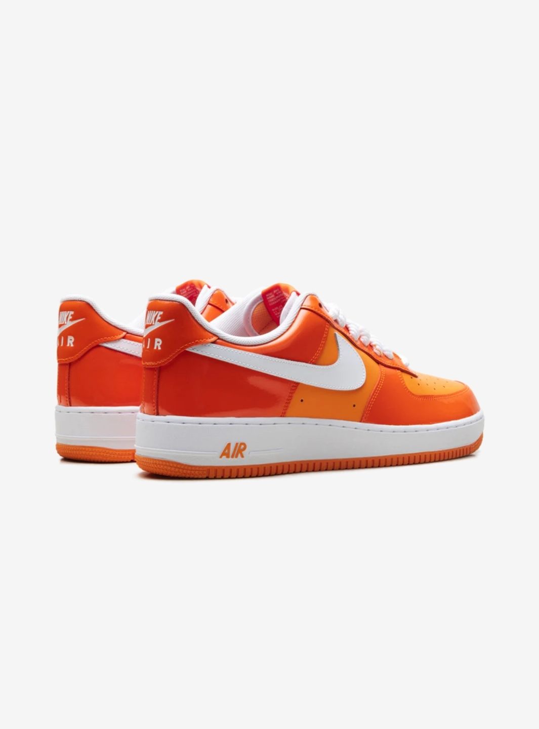 Nike Air Force 1 Low Orange White Patent sneakers basse uomo e donna pelle bianco arancione, dettaglio suola