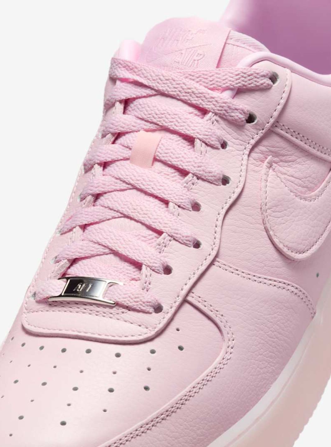 Nike Air Force 1 Low Drake NOCTA Certified Lover Boy Pink Foam sneakers basse uomo e donna pelle rosa, dettaglio suola