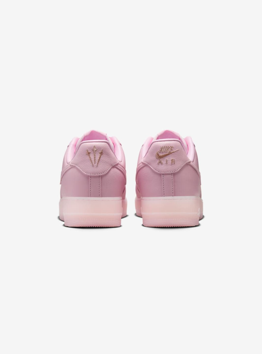 Nike Air Force 1 Low Drake NOCTA Certified Lover Boy Pink Foam sneakers basse uomo e donna pelle rosa, vista dall'alto