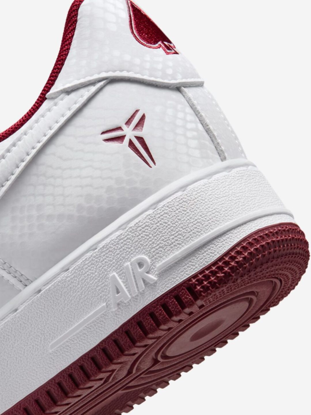 Nike Air Force 1 Low Kobe Bryant Forever Lower Merion Home sneakers basse uomo e donna pelle multicolore, dettaglio tomaia