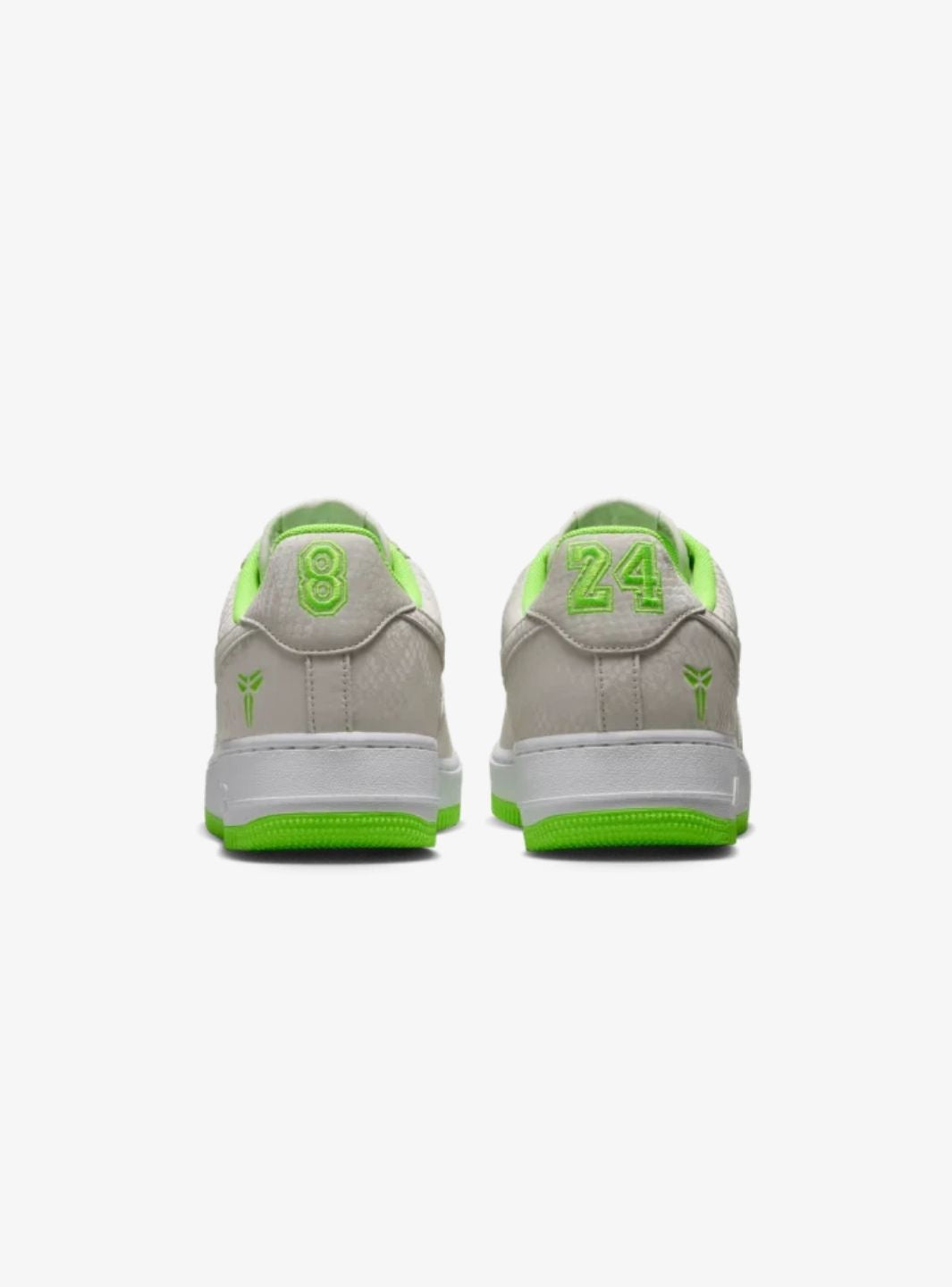 Nike Air Force 1 Low Kobe Bryant Forever Vast Grey Electric Green sneakers basse uomo e donna pelle grigio verde, vista poste