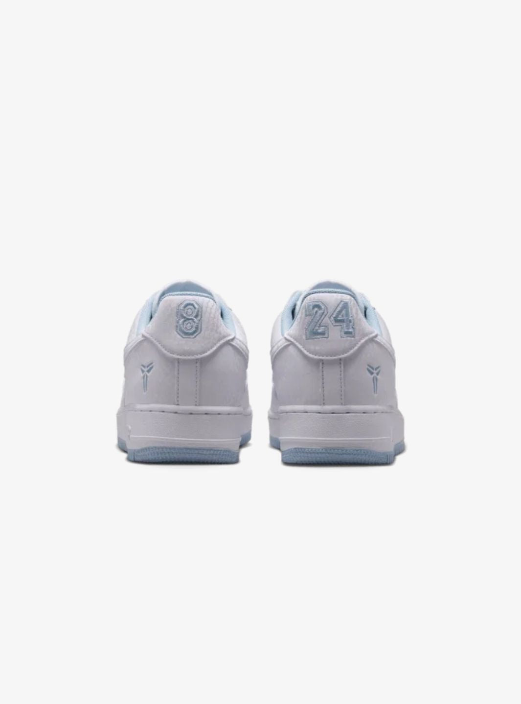 Nike Air Force 1 Low Kobe Bryant Forever White Armory Blue sneakers basse uomo e donna pelle bianco blu, vista posteriore