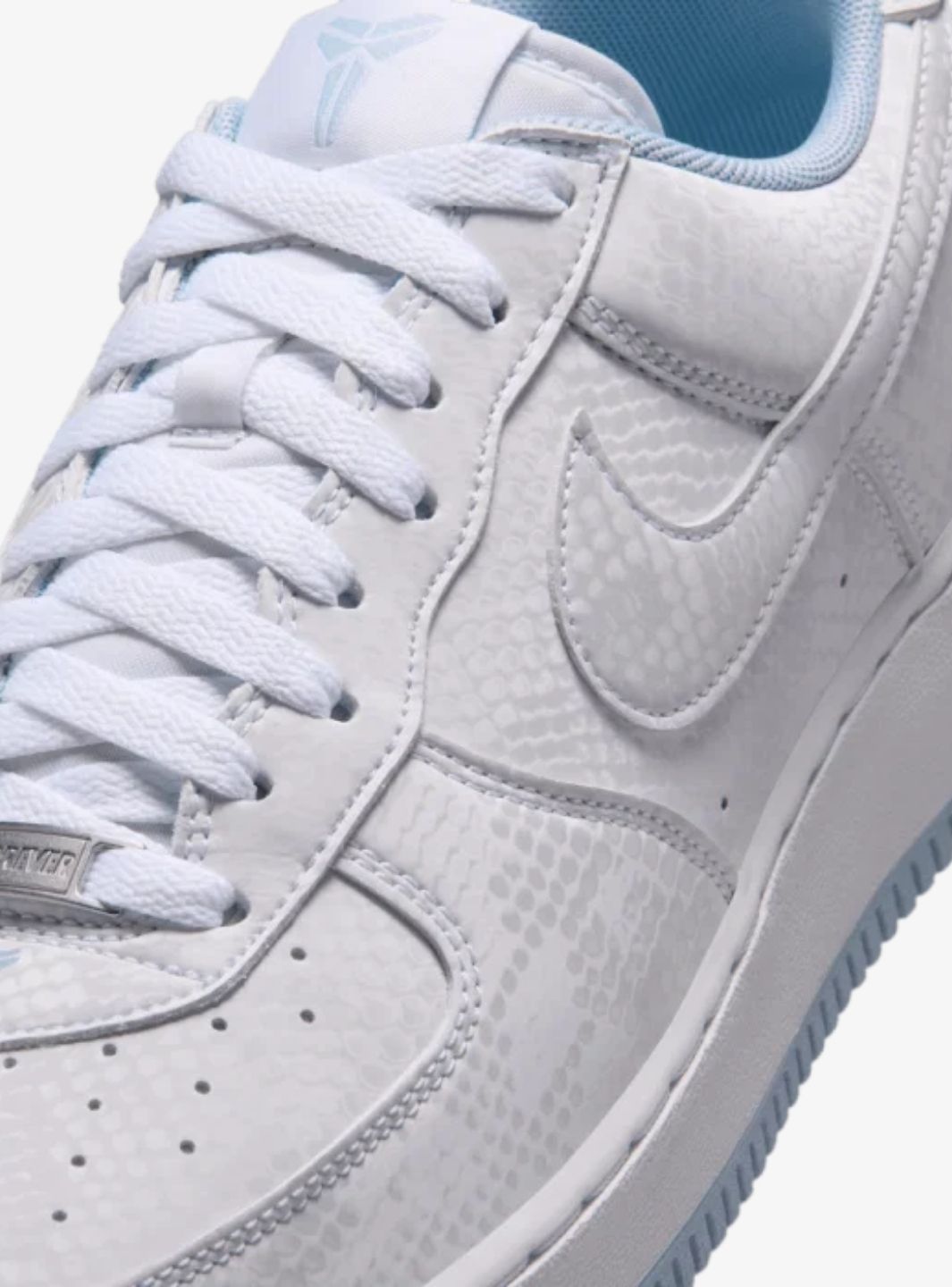 Nike Air Force 1 Low Kobe Bryant Forever White Armory Blue sneakers basse uomo e donna pelle bianco blu, vista dall'alto