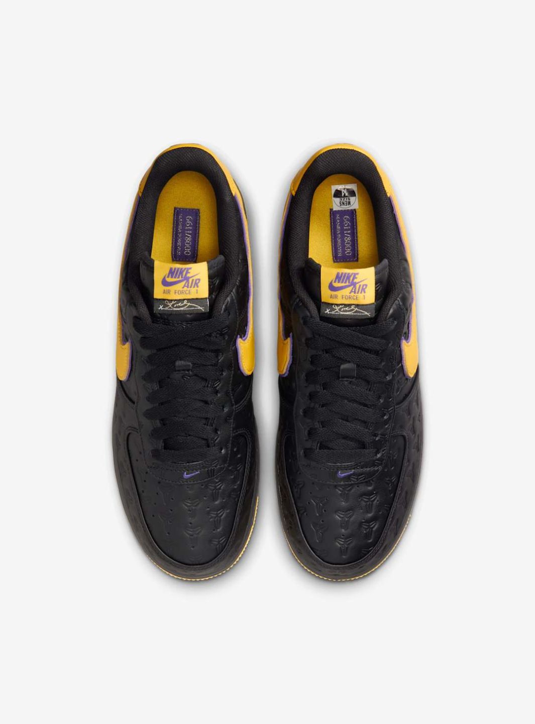 Nike Air Force 1 Low Kobe Bryant Lakers Away (Numbered Edition of 8000) sneakers basse uomo e donna pelle multicolore, vista 