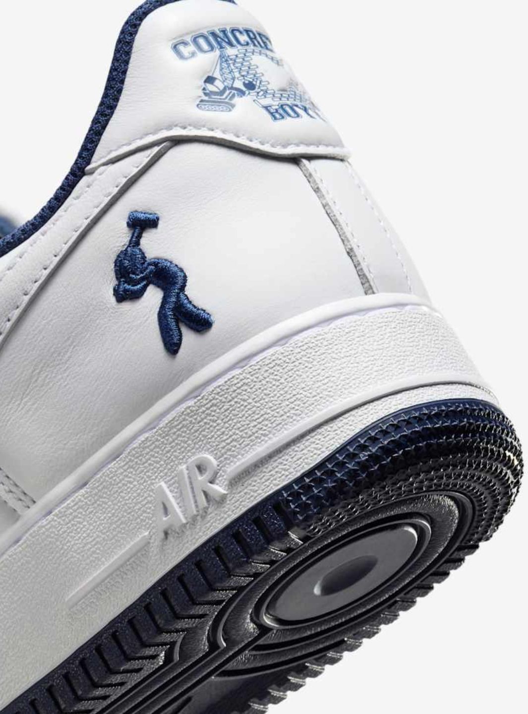Nike Air Force 1 Low Lil Yachty Concrete Boys It's Us sneakers basse uomo e donna pelle blu, dettaglio tomaia