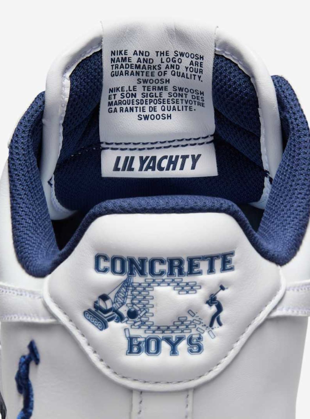 Nike Air Force 1 Low Lil Yachty Concrete Boys It's Us sneakers basse uomo e donna pelle blu, vista dall'alto